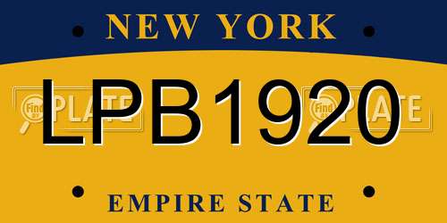 LPB1920 New York License Plate