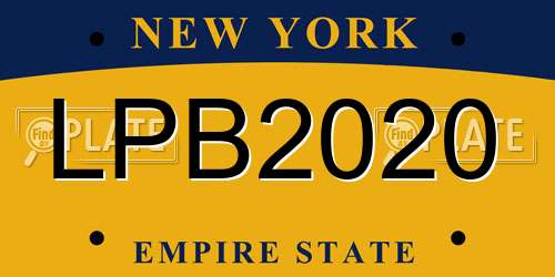 LPB2020 New York License Plate