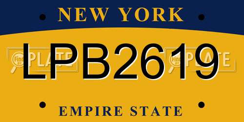 LPB2619 New York License Plate