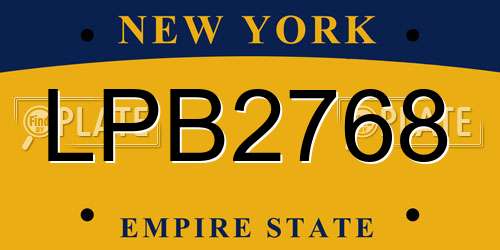 LPB2768 New York License Plate