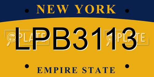 LPB3113 New York License Plate