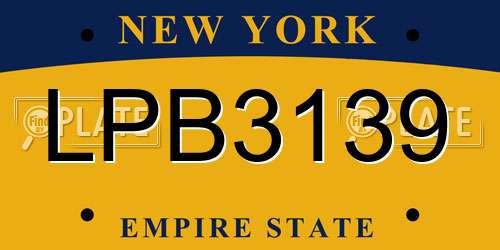 LPB3139 New York License Plate