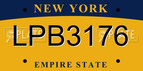 LPB3176 New York License Plate