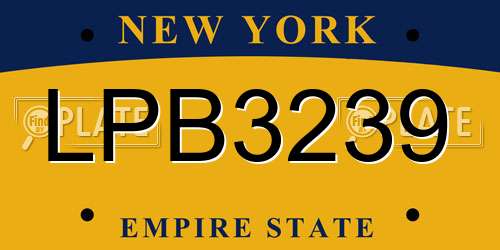 LPB3239 New York License Plate