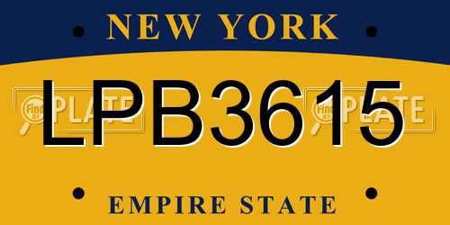 LPB3615 New York License Plate