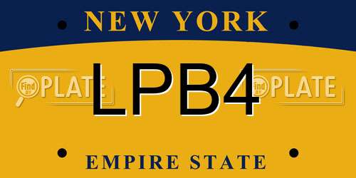 LPB4 New York License Plate