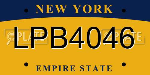 LPB4046 New York License Plate