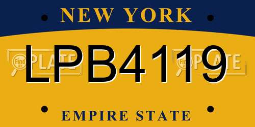 LPB4119 New York License Plate
