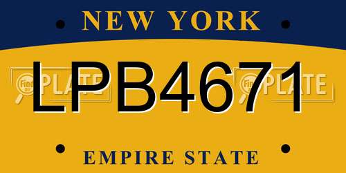 LPB4671 New York License Plate