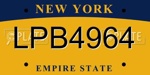 LPB4964 New York License Plate