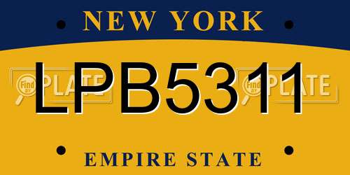 LPB5311 New York License Plate
