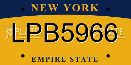 LPB5966 New York License Plate