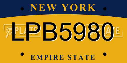 LPB5980 New York License Plate