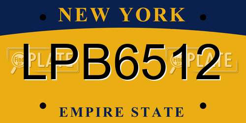 LPB6512 New York License Plate