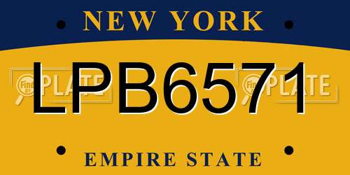 LPB6571 New York License Plate