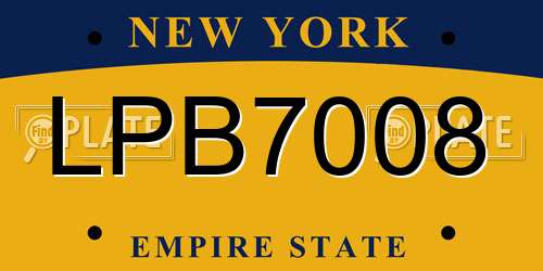 LPB7008 New York License Plate