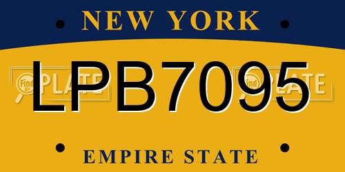 LPB7095 New York License Plate