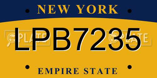 LPB7235 New York License Plate