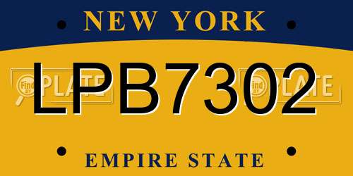 LPB7302 New York License Plate