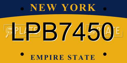 LPB7450 New York License Plate