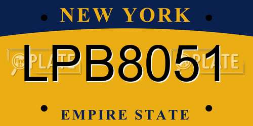 LPB8051 New York License Plate