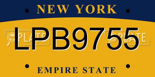 LPB9755 New York License Plate
