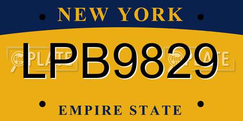 LPB9829 New York License Plate