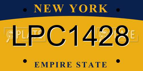 LPC1428 New York License Plate