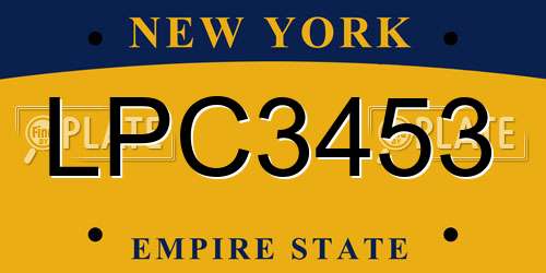LPC3453 New York License Plate