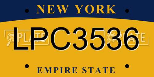 LPC3536 New York License Plate