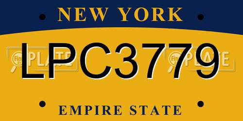 LPC3779 New York License Plate