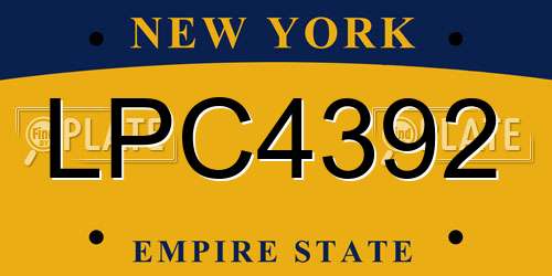 LPC4392 New York License Plate