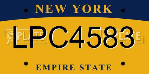 LPC4583 New York License Plate