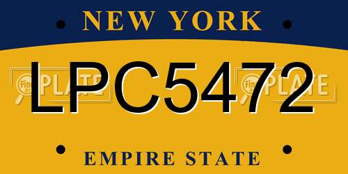 LPC5472 New York License Plate