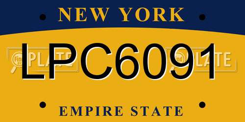 LPC6091 New York License Plate