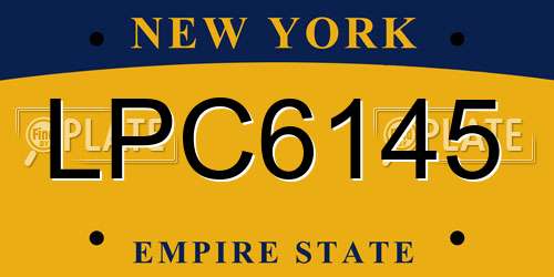 LPC6145 New York License Plate