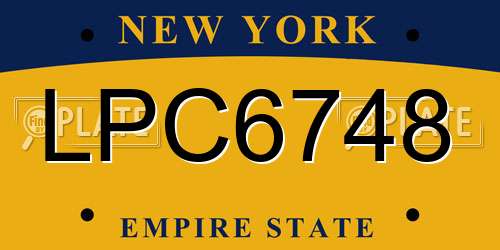 LPC6748 New York License Plate
