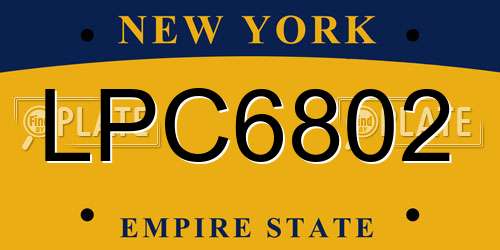 LPC6802 New York License Plate