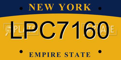LPC7160 New York License Plate