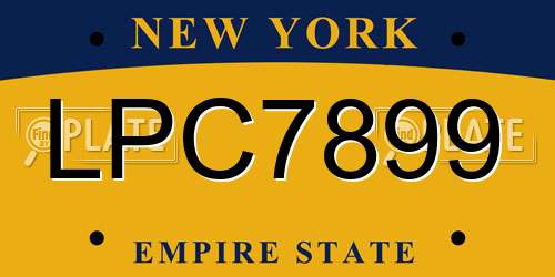 LPC7899 New York License Plate