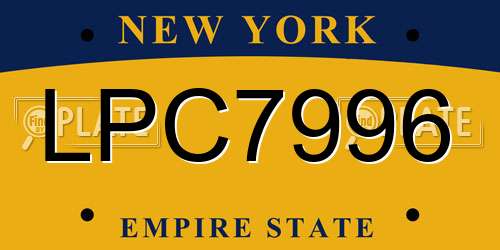 LPC7996 New York License Plate