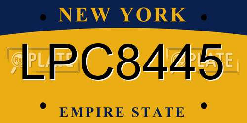 LPC8445 New York License Plate