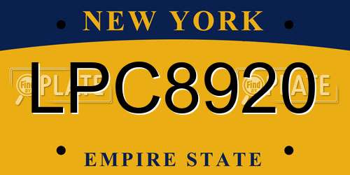 LPC8920 New York License Plate
