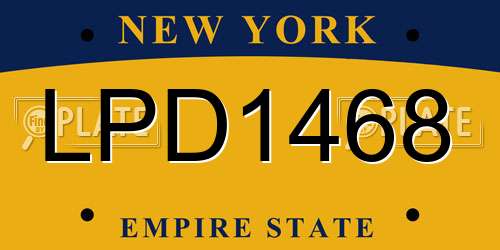LPD1468 New York License Plate