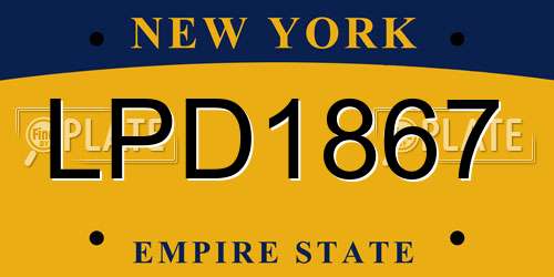 LPD1867 New York License Plate