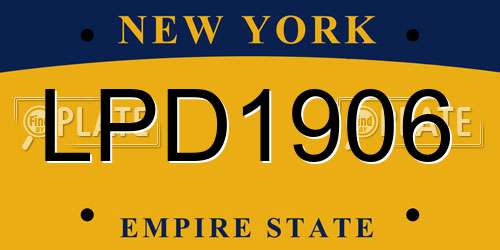 LPD1906 New York License Plate