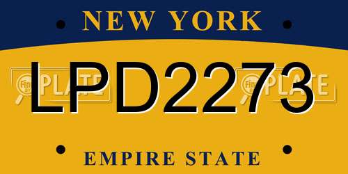 LPD2273 New York License Plate