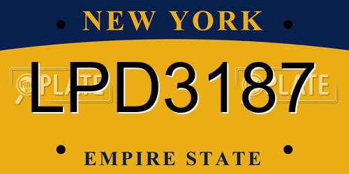 LPD3187 New York License Plate