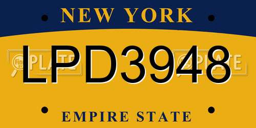 LPD3948 New York License Plate
