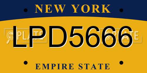 LPD5666 New York License Plate
